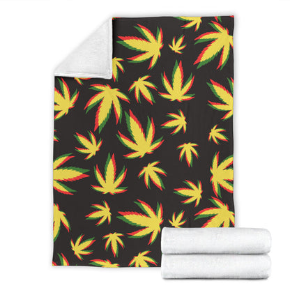 Pot Leaf Pattern Print Design A02 Premium Blanket