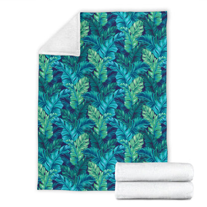 Banana Leaf Pattern Print Design 06 Premium Blanket