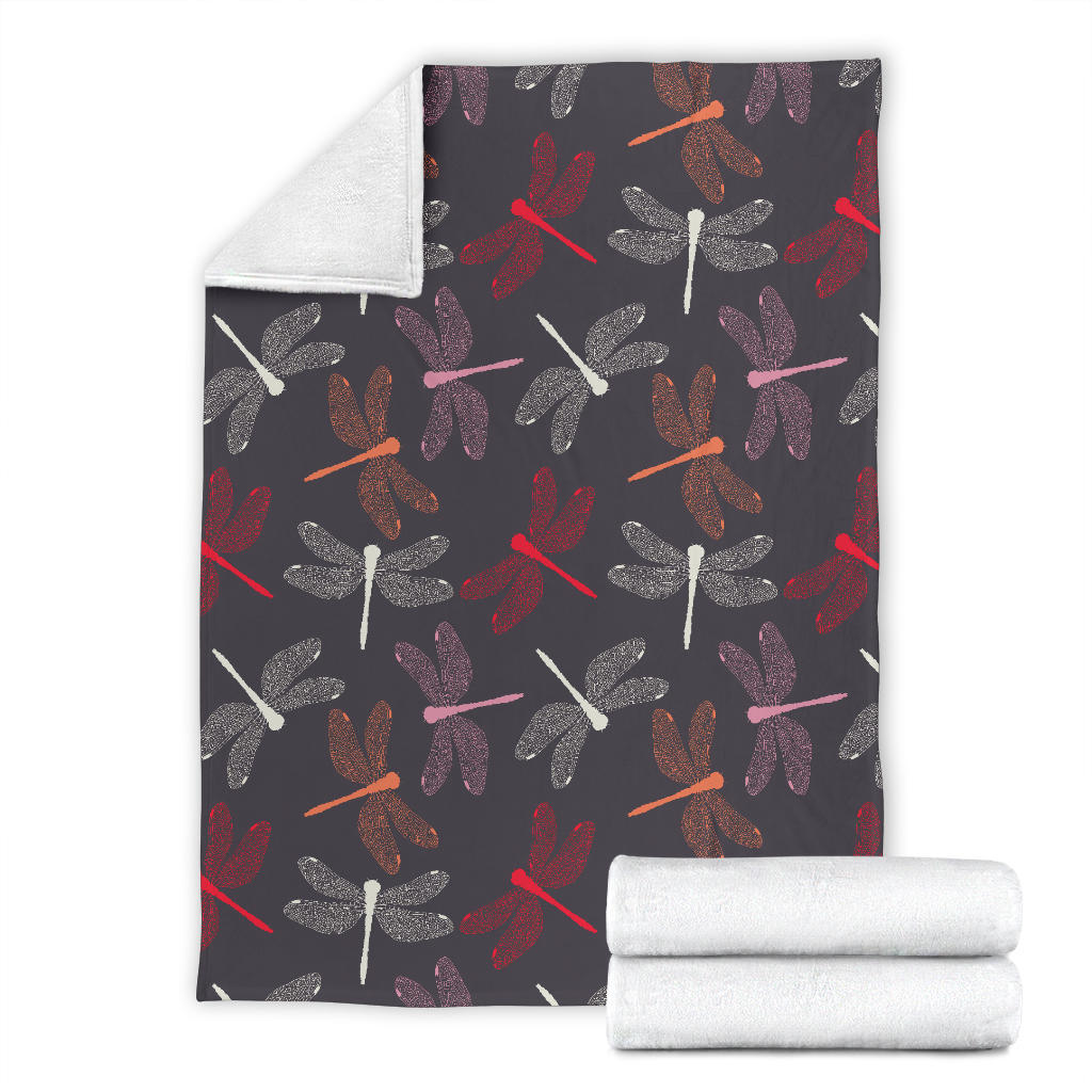 Dragonfly Pattern Print Design 01 Premium Blanket