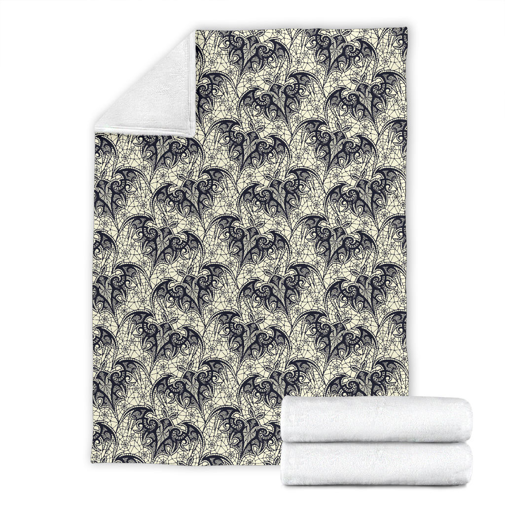Bat Tribal Pattern Print Design 06 Premium Blanket