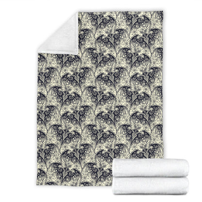Bat Tribal Pattern Print Design 06 Premium Blanket