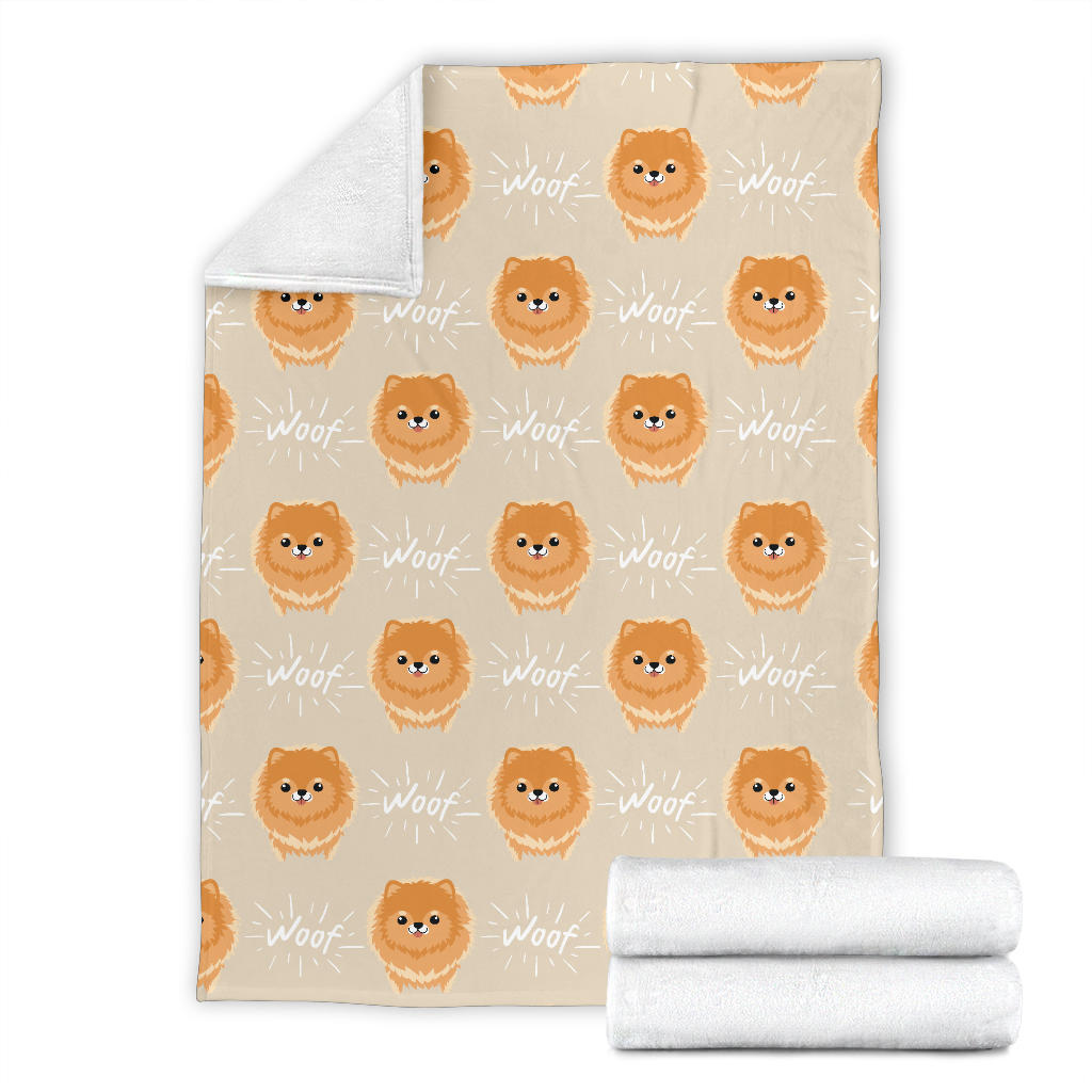 Pomeranians Pattern Print Design A04 Premium Blanket
