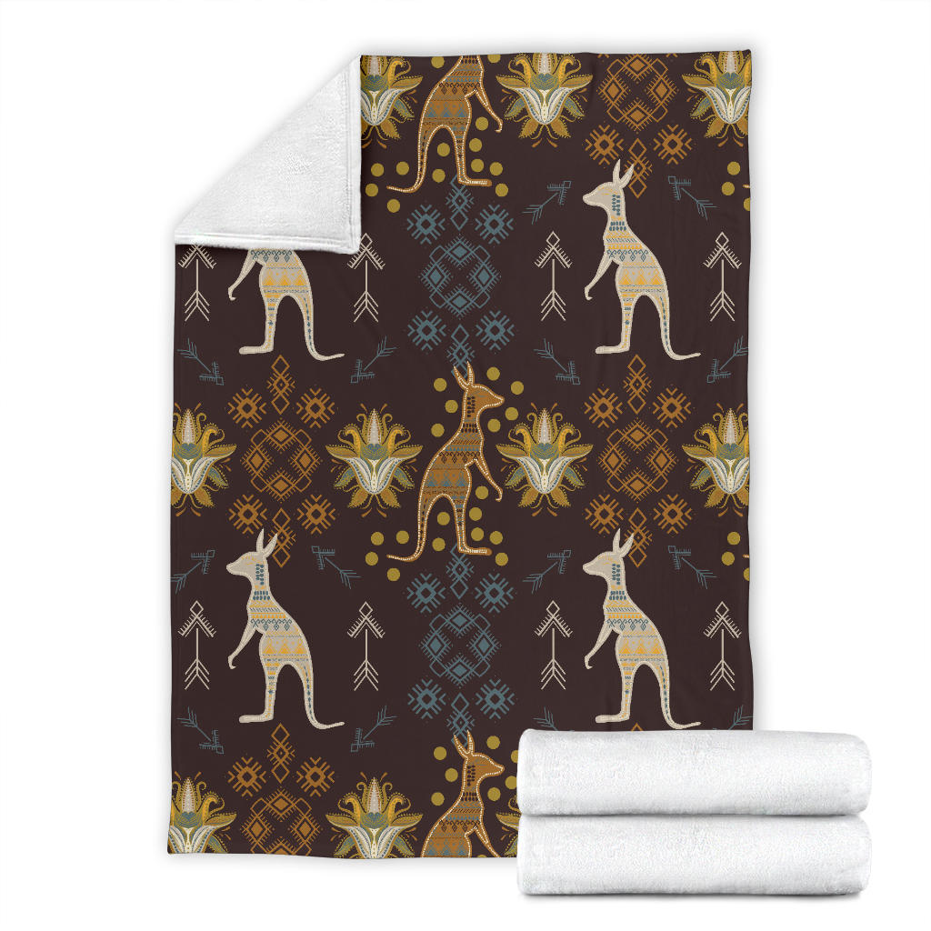 Kangaroos Pattern Print Design 03 Premium Blanket