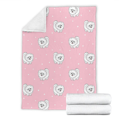 Pomeranians Pattern Print Design A02 Premium Blanket