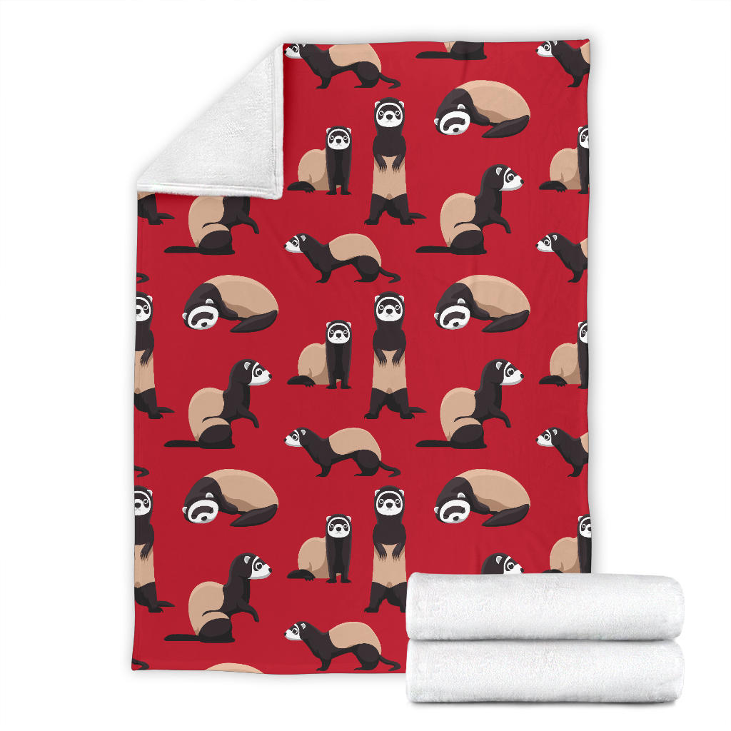 Ferret Pattern Print Design 02 Premium Blanket