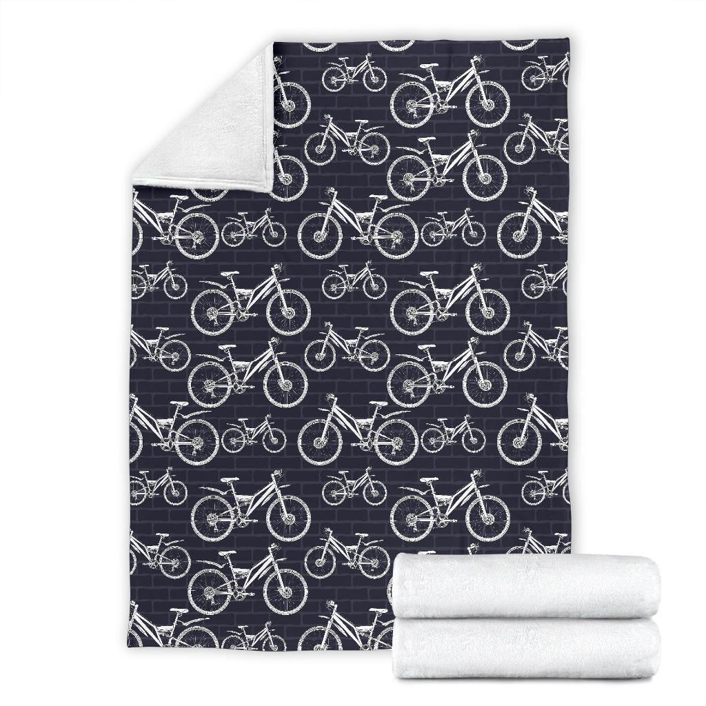 Mountain bike Pattern Print Design 02 Premium Blanket