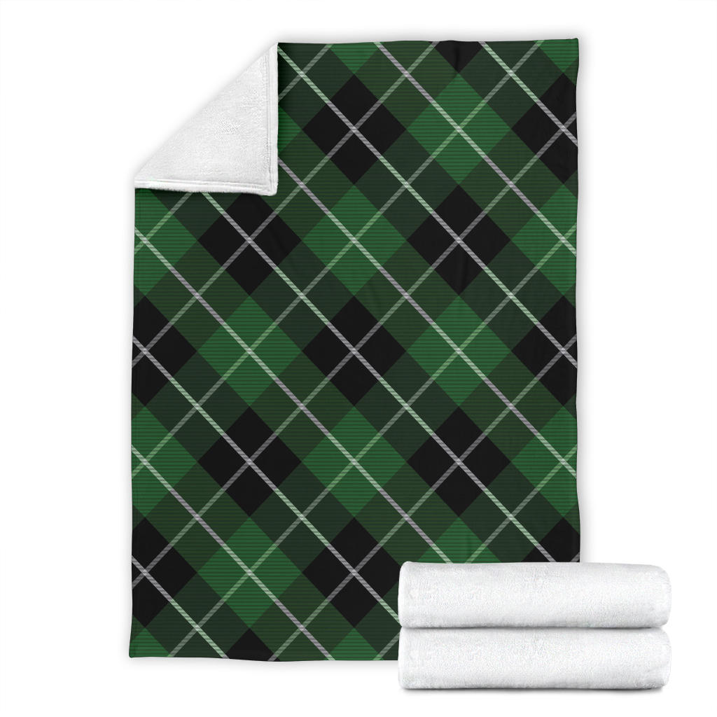 Plaid Green Pattern Print Design A05 Premium Blanket