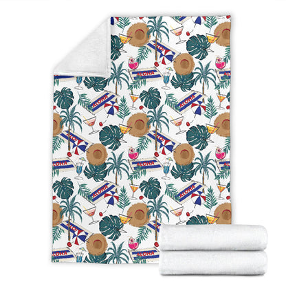 Aloha Hawaii Beach Pattern Print Design 04 Premium Blanket