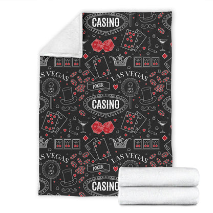 Casino Pattern Print Design 04 Premium Blanket
