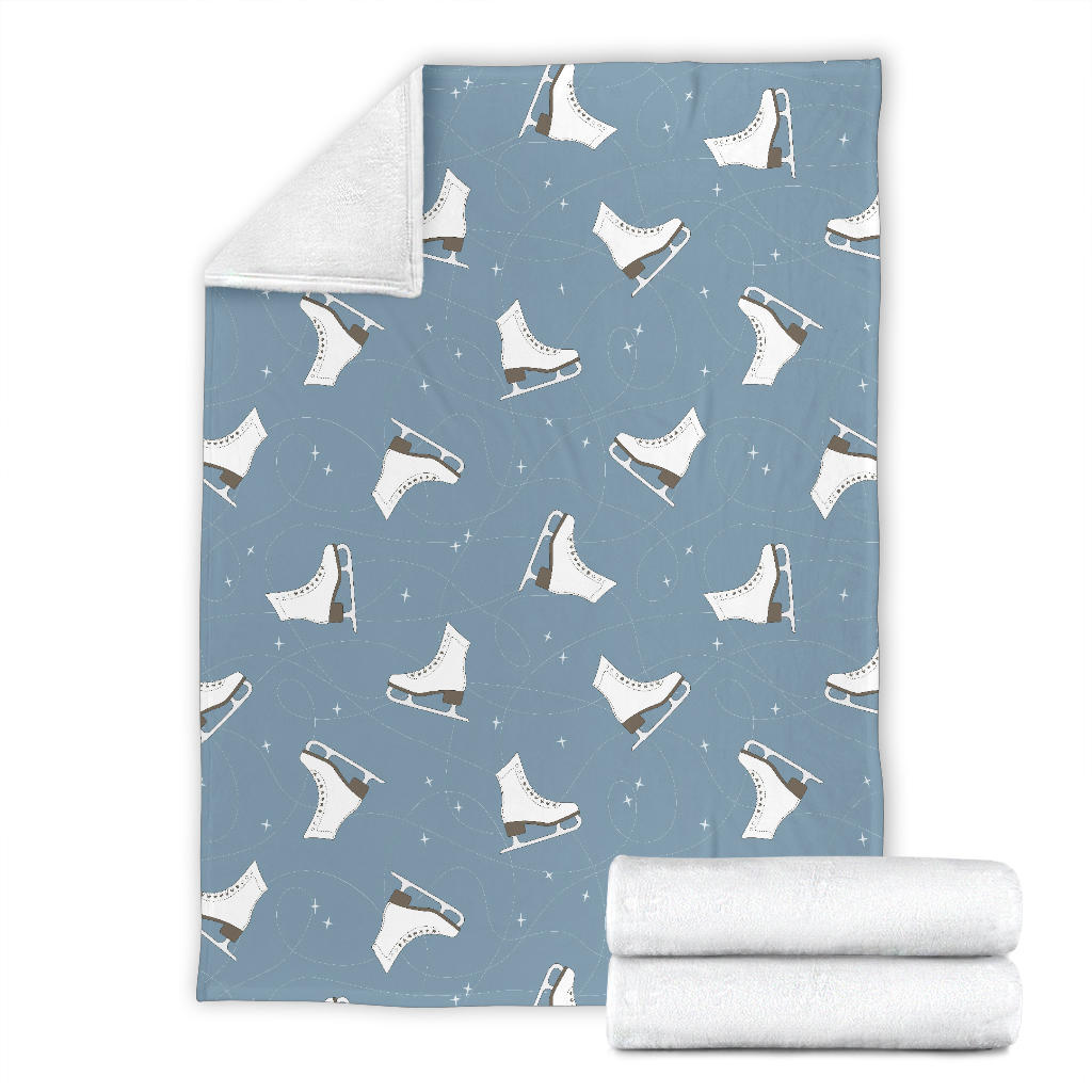 Ice Skate Pattern Print Design 02 Premium Blanket