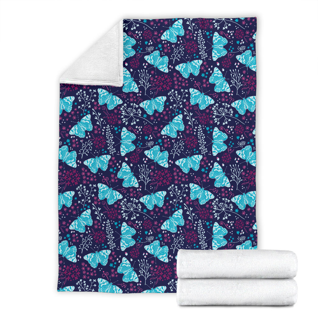 Butterfly Pattern Print Design 011 Premium Blanket