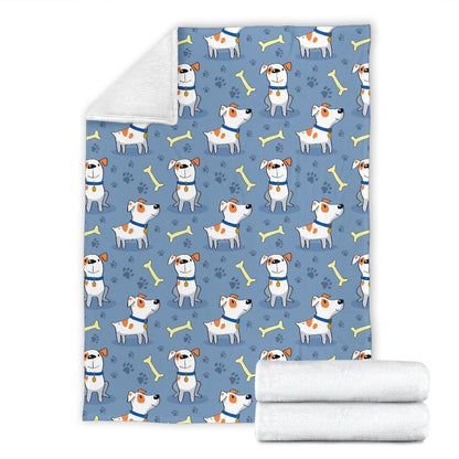 Bull Terriers Pattern Print Design 04 Premium Blanket