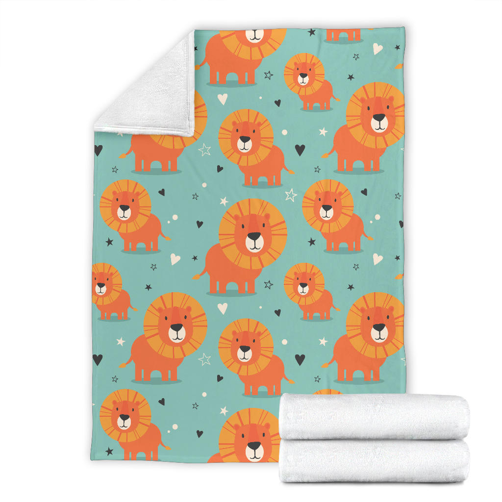 Lion Baby Pattern Print Design 03 Premium Blanket