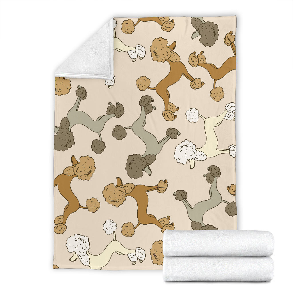 Poodle Pattern Print Design A01 Premium Blanket