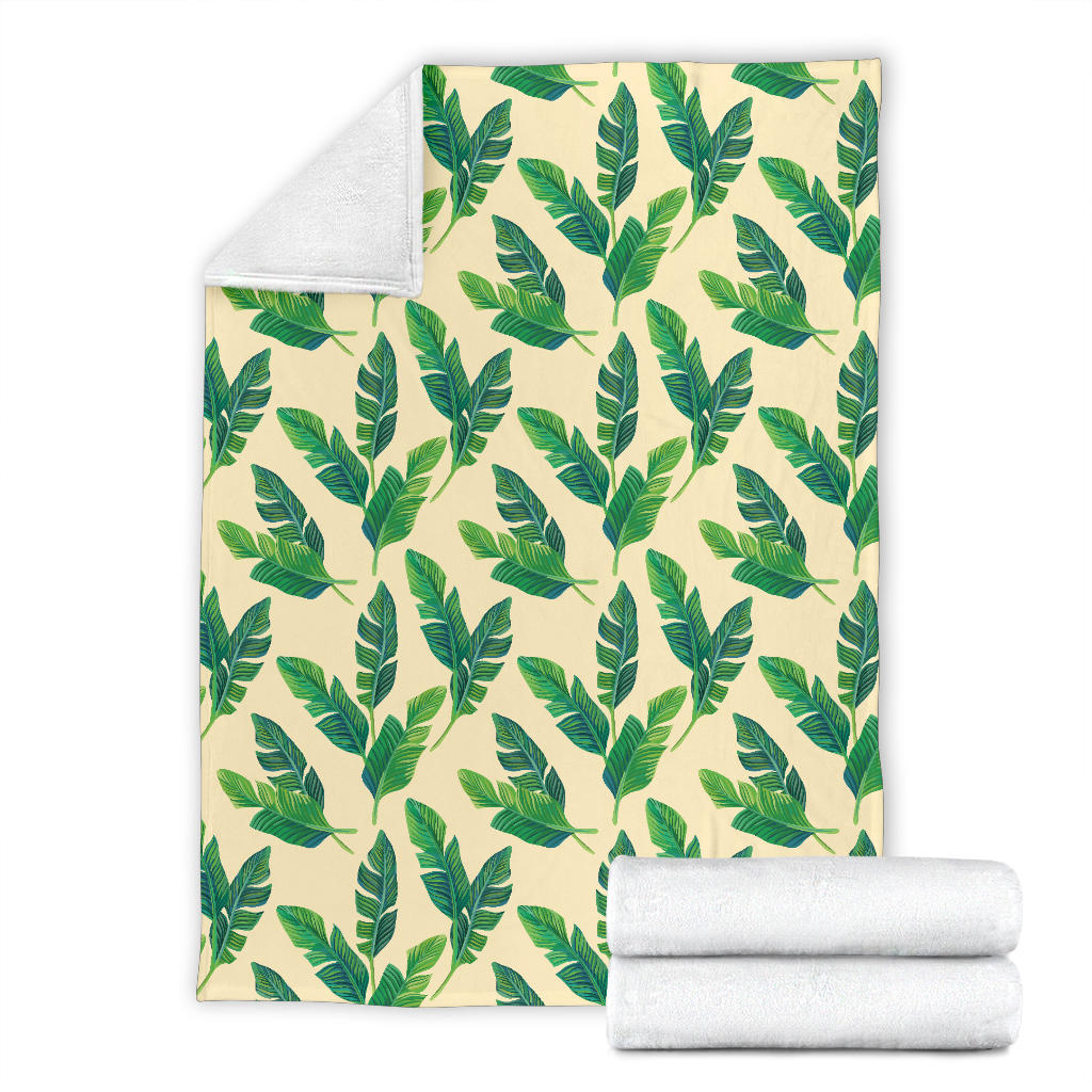 Banana Leaf Pattern Print Design 01 Premium Blanket