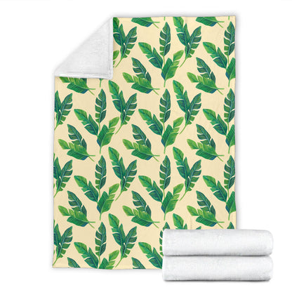 Banana Leaf Pattern Print Design 01 Premium Blanket