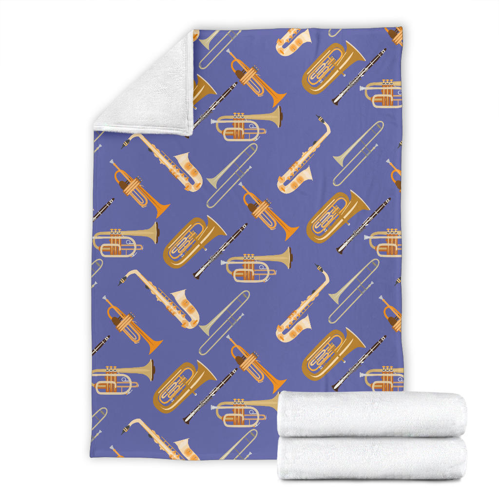 Trombone Pattern Print Design 02 Premium Blanket