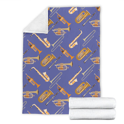 Trombone Pattern Print Design 02 Premium Blanket