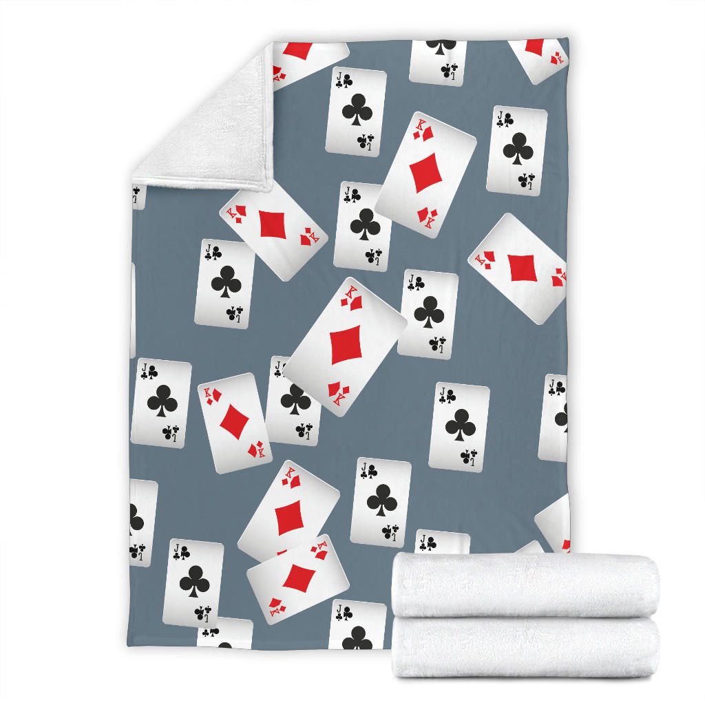 Poker Cards Pattern Print Design A05 Premium Blanket