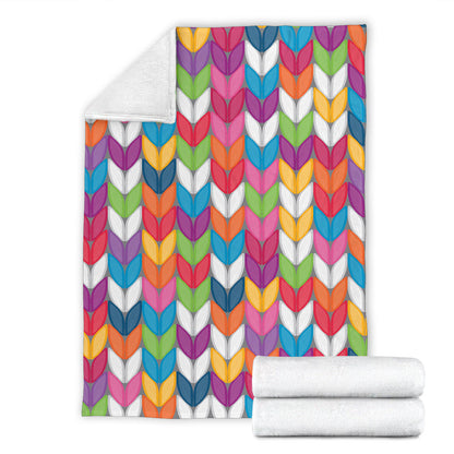 Knit Pattern Print Design 01 Premium Blanket