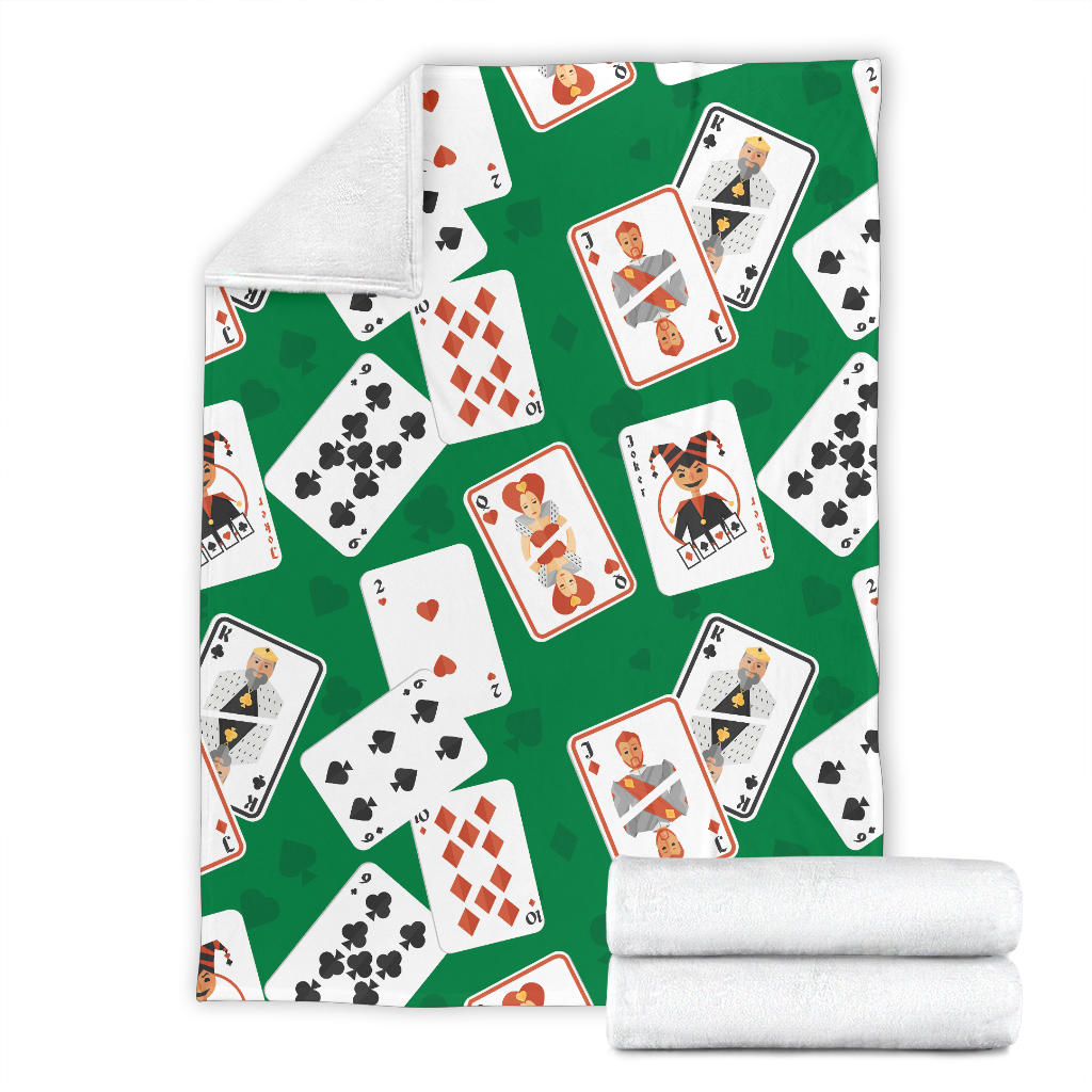 Poker Cards Pattern Print Design A03 Premium Blanket
