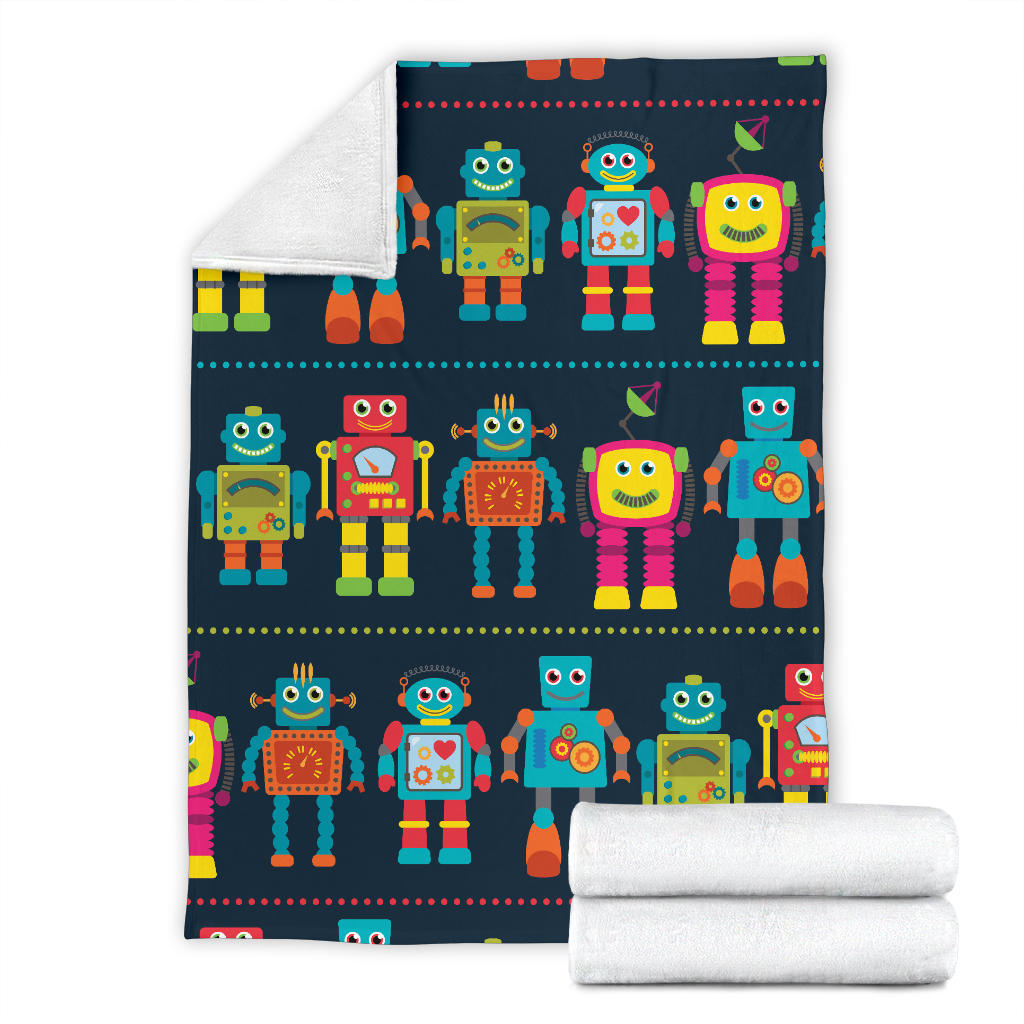 Robot Pattern Print Design A01 Premium Blanket