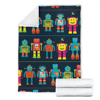 Robot Pattern Print Design A01 Premium Blanket