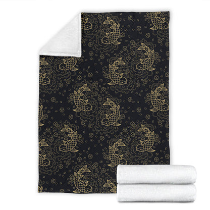 KOI Fish Pattern Print Design 02 Premium Blanket