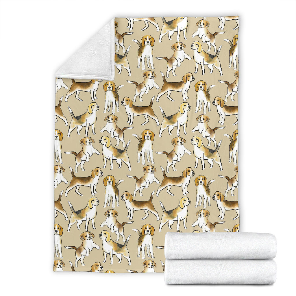 Beagle Pattern Print Design 04 Premium Blanket