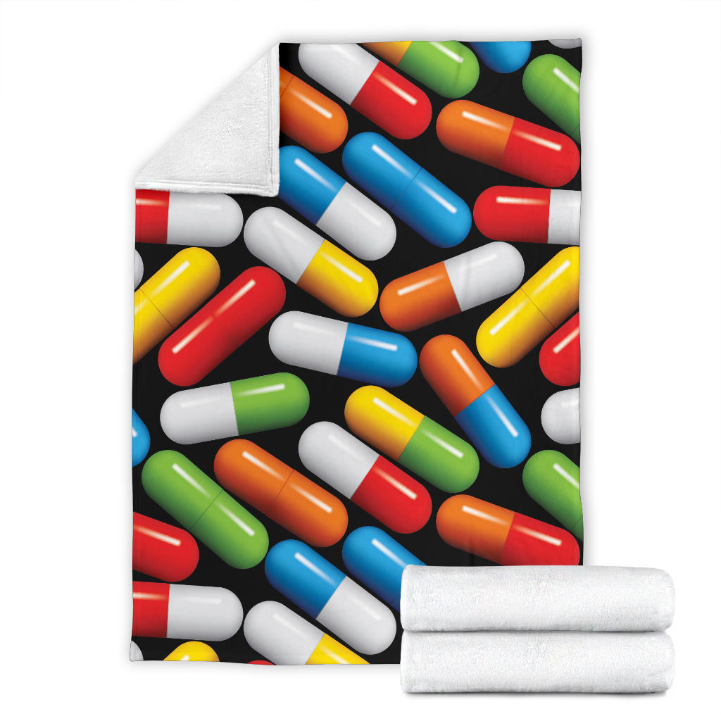 Pill Pattern Print Design A02 Premium Blanket