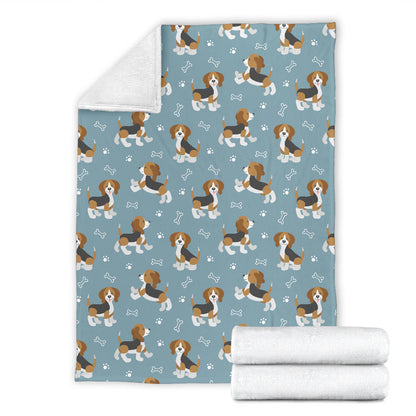 Beagle Pattern Print Design 02 Premium Blanket