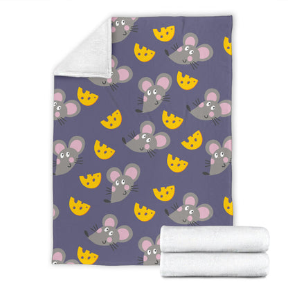 Rat With Cheese Pattern Print Design 01 Premium Blanket