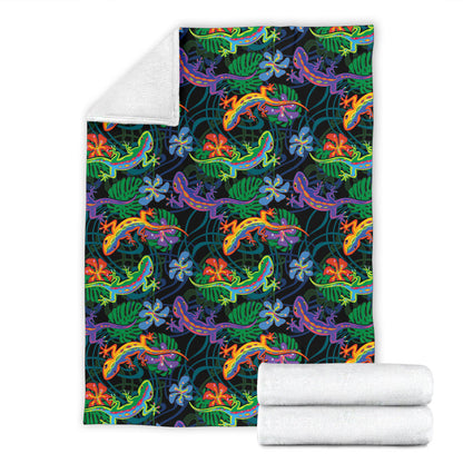 Gecko Colorful Pattern Print Design 01 Premium Blanket