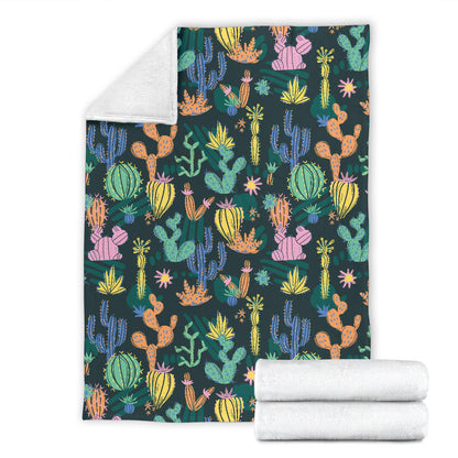 Cactus Pattern Print Design 05 Premium Blanket