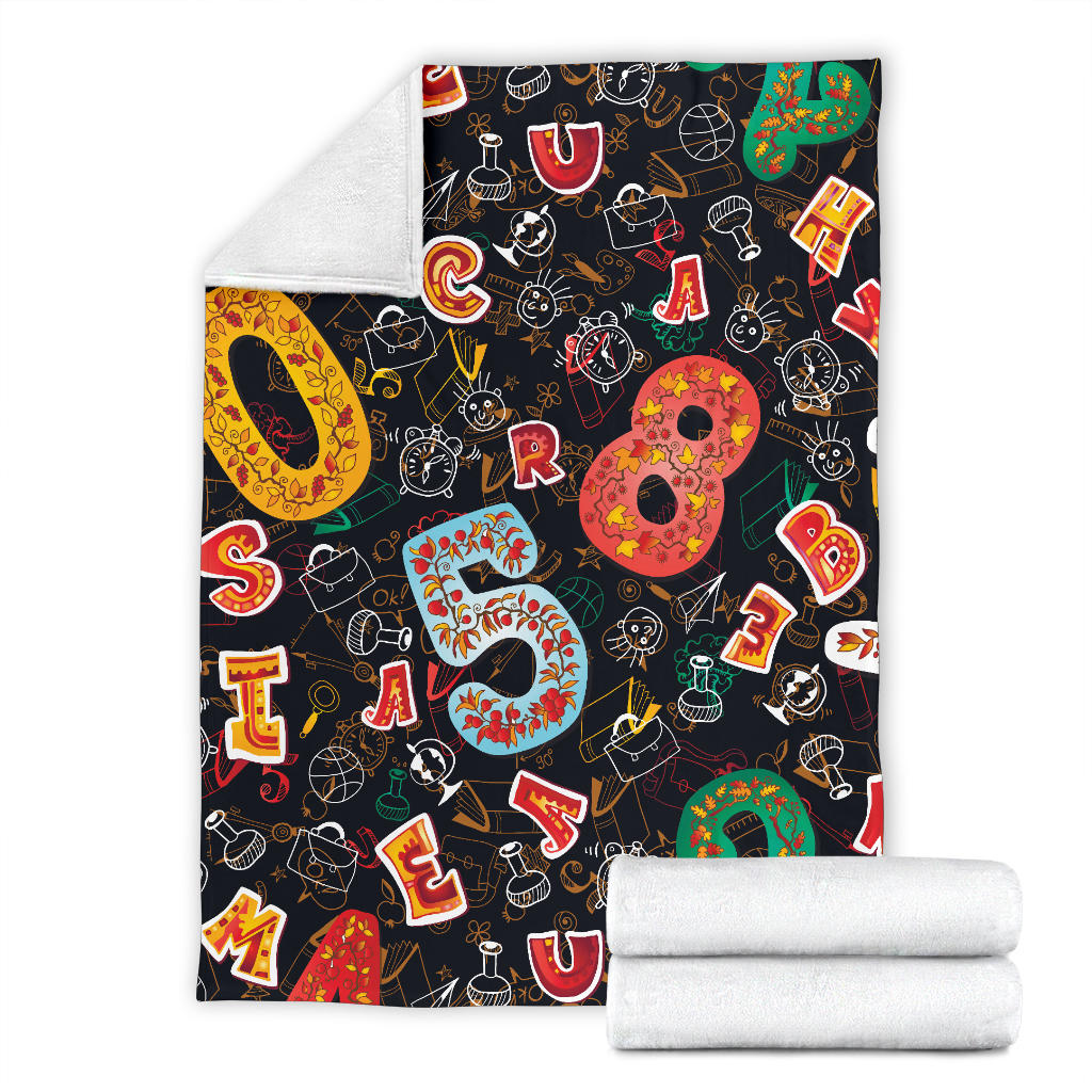 Number Pattern Print Design A03 Premium Blanket
