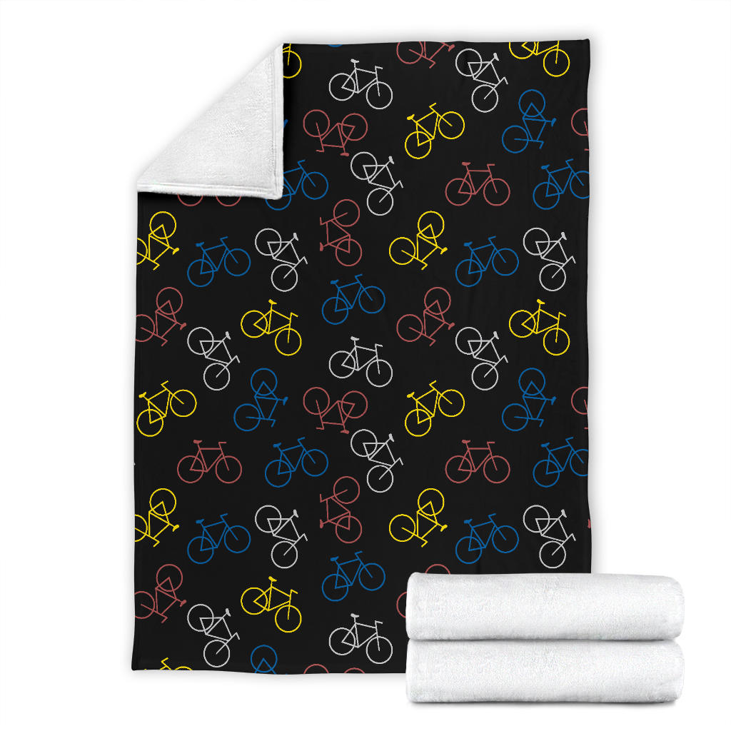 Bicycle Pattern Print Design 03 Premium Blanket