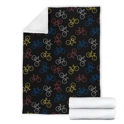 Bicycle Pattern Print Design 03 Premium Blanket