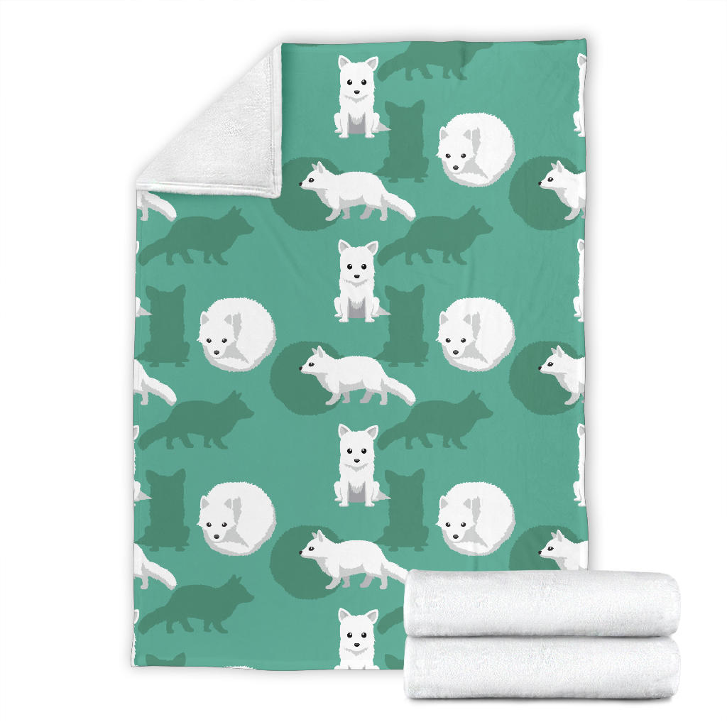 Arctic Fox Pattern Print Design Premium Blanket