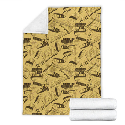 Book Pattern Print Design 02 Premium Blanket