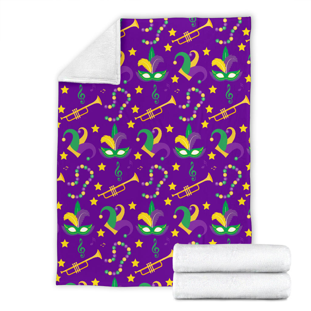 Mardi Gras Pattern Print Design 06 Premium Blanket