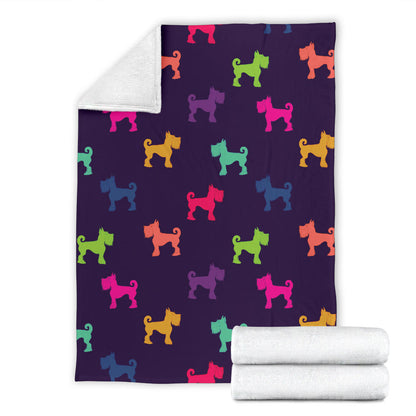 Schnauzers Pattern Print Design A05 Premium Blanket