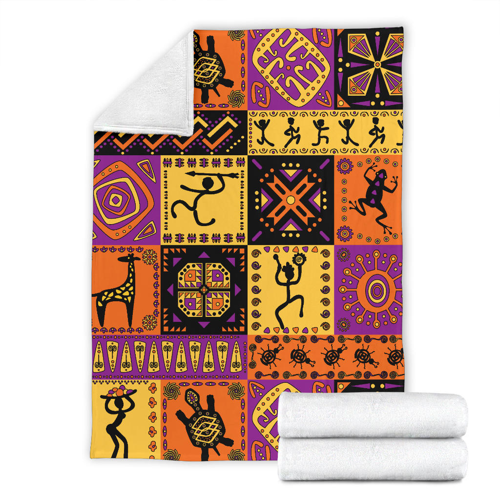 African Pattern Print Design 02 Premium Blanket