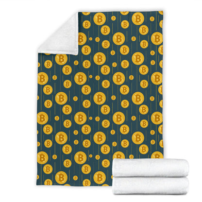 Bitcoin Pattern Print Design 01 Premium Blanket