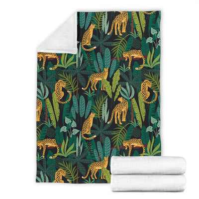 Jaguar Jungle Pattern Print Design 03 Premium Blanket
