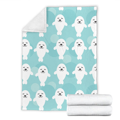 Sea Lion Baby Pattern Print Design 01 Premium Blanket