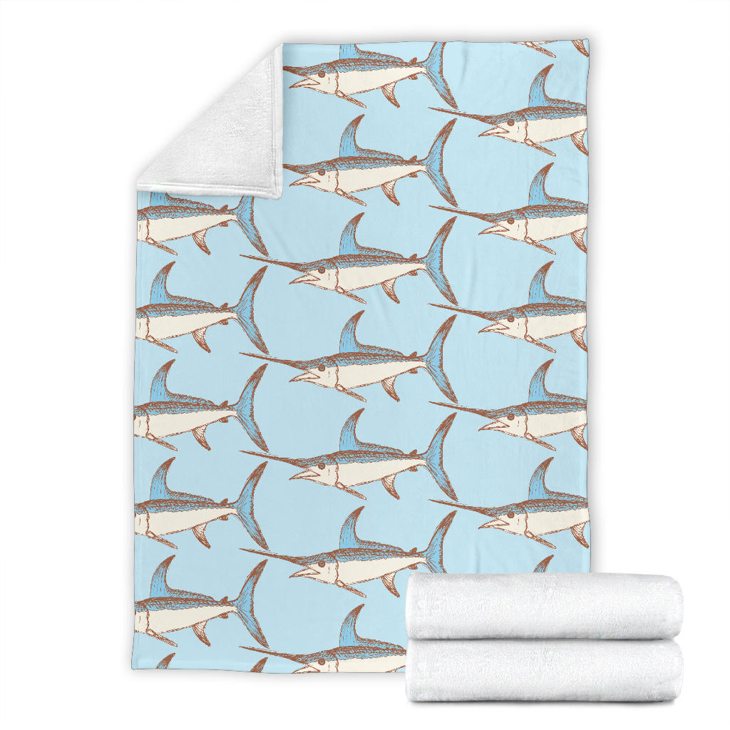 Swordfish Pattern Print Design 01 Premium Blanket