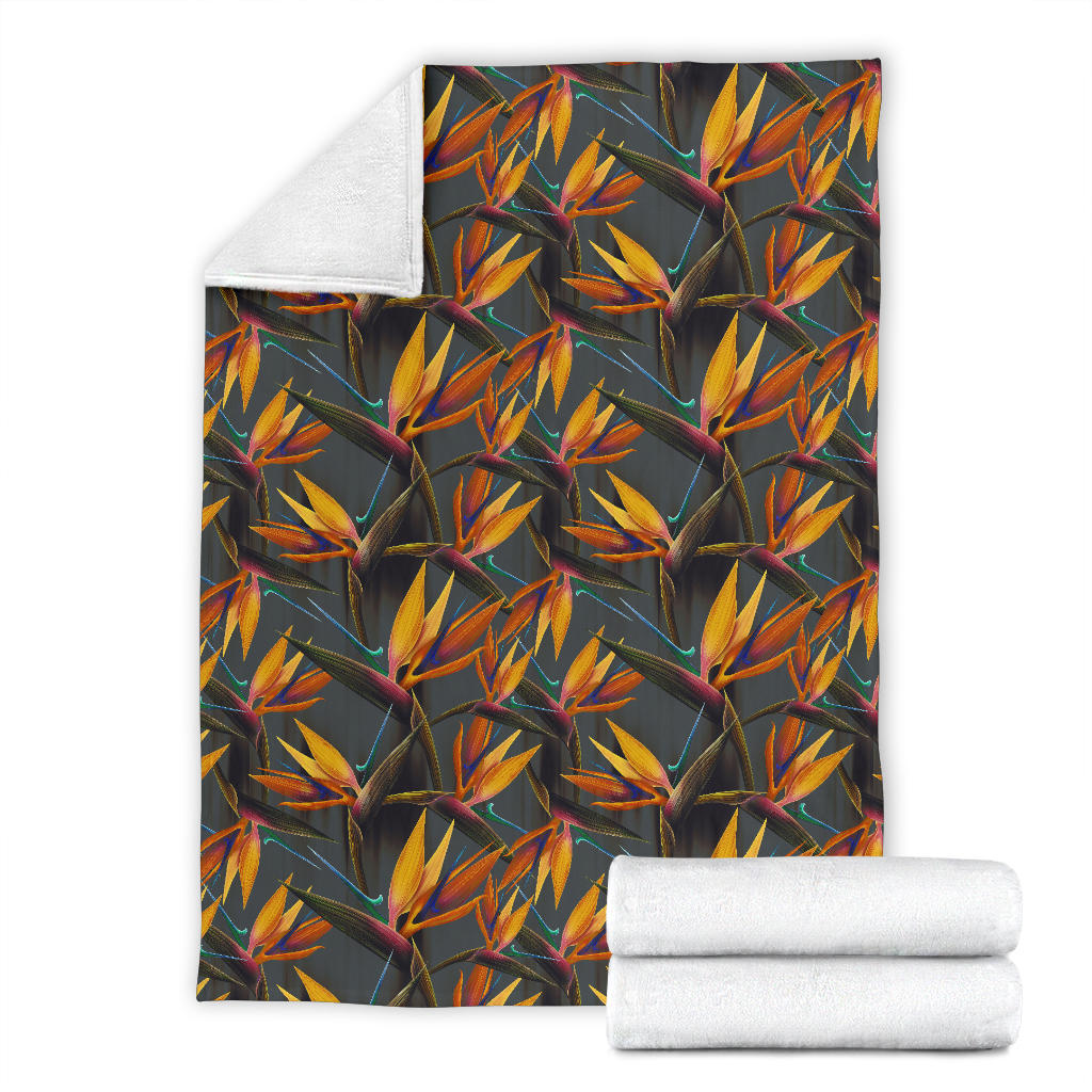 Bird Of Paradise Pattern Print Design 01 Premium Blanket