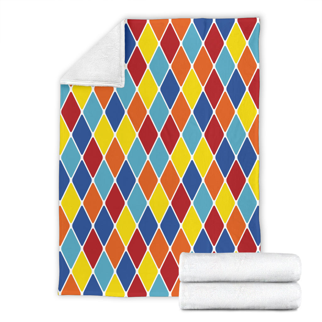 Harlequin Pattern Print Design 01 Premium Blanket