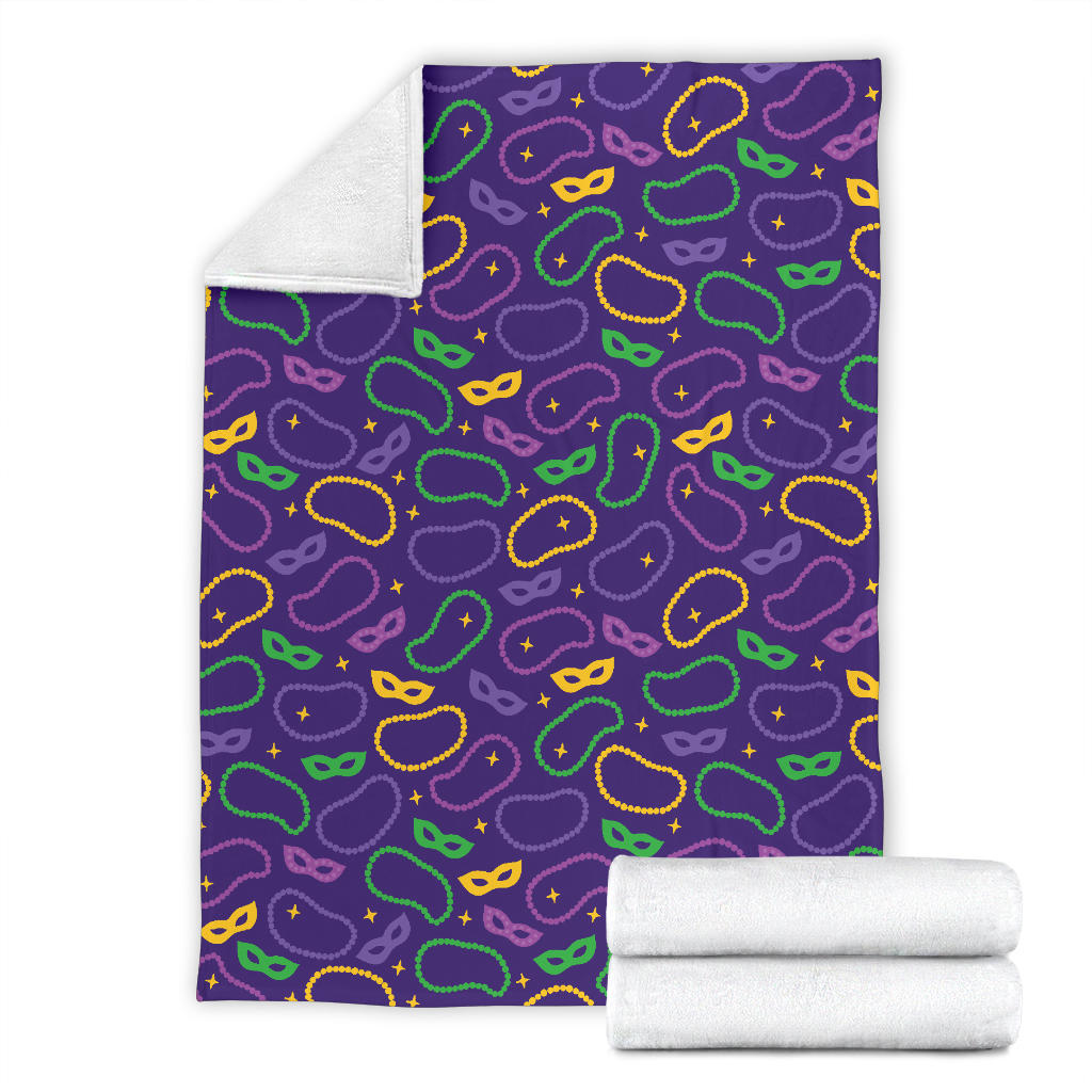 Mardi Gras Pattern Print Design 04 Premium Blanket