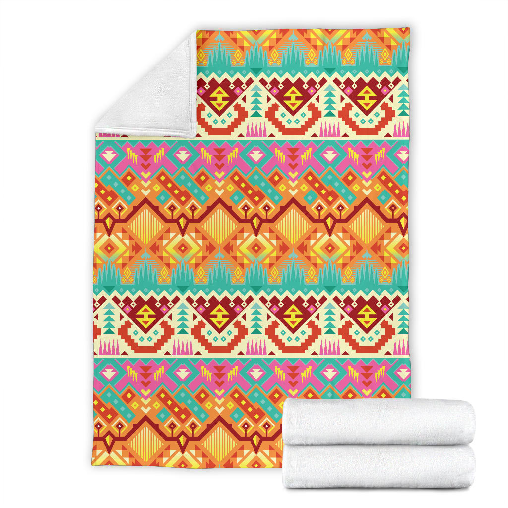 Aztec Pattern Print Design 03 Premium Blanket